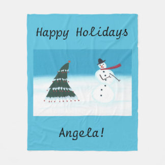 Mantas personalizadas del muñeco de nieve del árbo