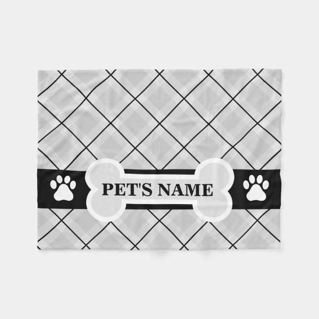 Mantas personalizadas para perros con huella de pa (Frente (Horizontal))