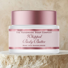 Manteca Corporal Cosmética Rosa en Frasco y Papel 