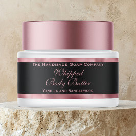 Manteca Corporal Cosméticos Rosa Hoja y Tarro Negr