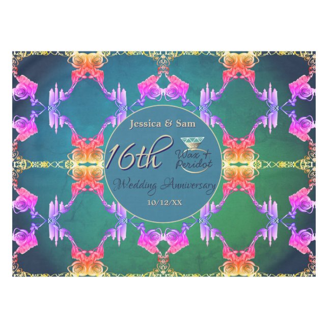 Mantel 16th Anniversary Wax, Statice Flower  (Frente (Horizontal))