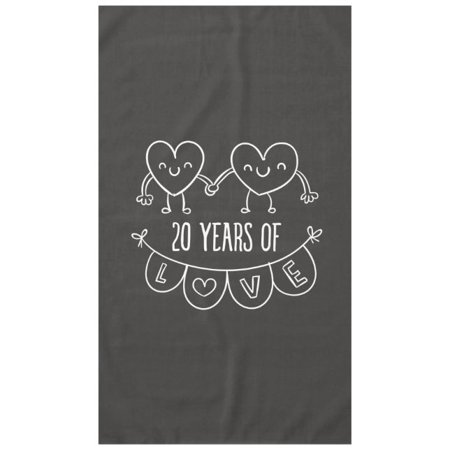 Mantel 20.º Aniversario Gift Chalk Hearts (Anverso)
