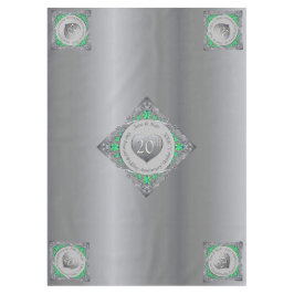 Mantel 20.º tabloto del aniversario de Boda Esmeralda