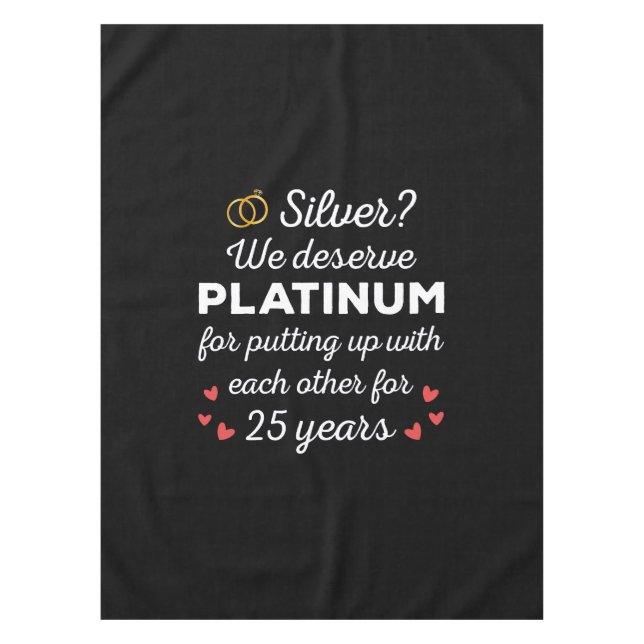 Mantel 25 Aniversario Boda I - Pareja Graciosa de Plata (Anverso)