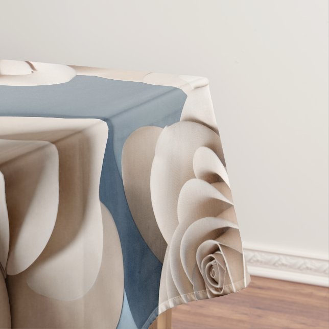 Mantel 3d Rendered Roses In Shades Of Blue And White (In Situ)