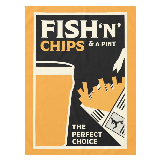 Mantel 4 de junio - Día del pescado y el Chip (Anverso)
