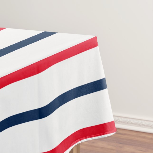 Mantel 4th of July red white blue patriotic stripes (In Situ)