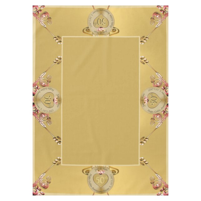 Mantel 50.º tabloto del aniversario Boda (Anverso)