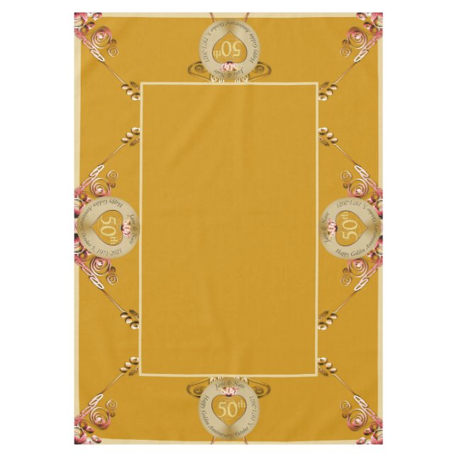 Mantel 50.º tabloto del aniversario Boda (Anverso)
