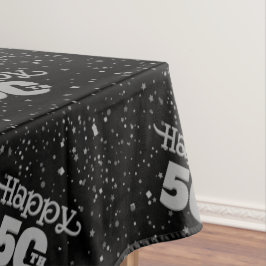 Mantel 50° NEGRO con tipografía gris