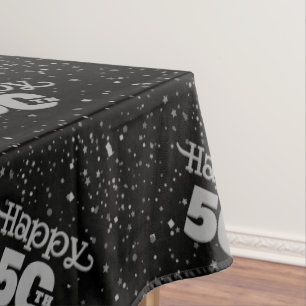 Mantel 50° NEGRO con tipografía gris