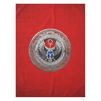 Mantel [600] Scarab y Ankh de aleta sagrada egipcia de pl