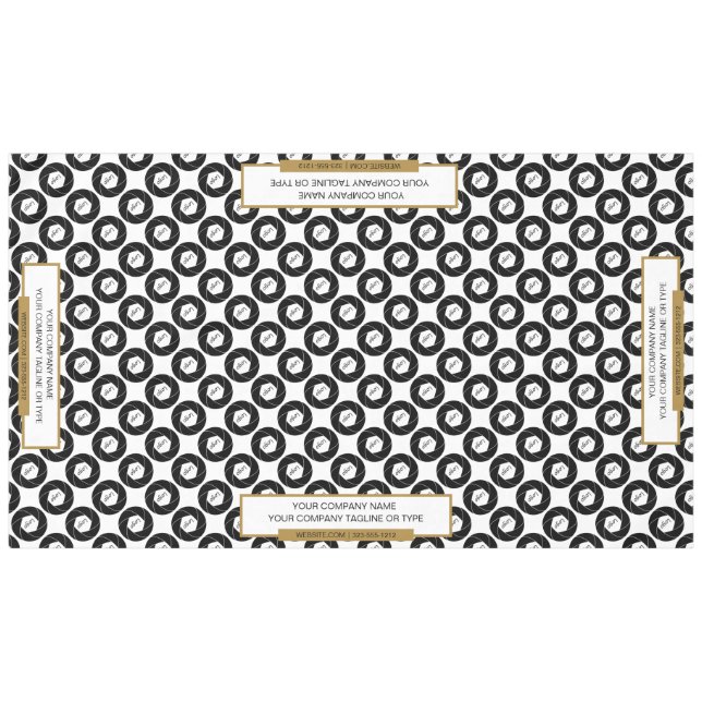 Mantel 60"x104" Trade Show Tablecloth Gold Black (Frente (Horizontal))
