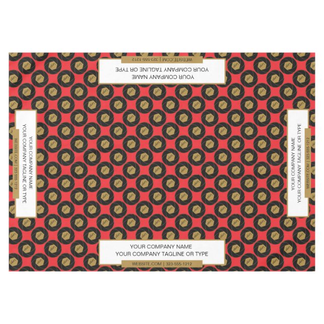 Mantel 60"x84" Trade Show Tablecloth Gold White (Frente (Horizontal))