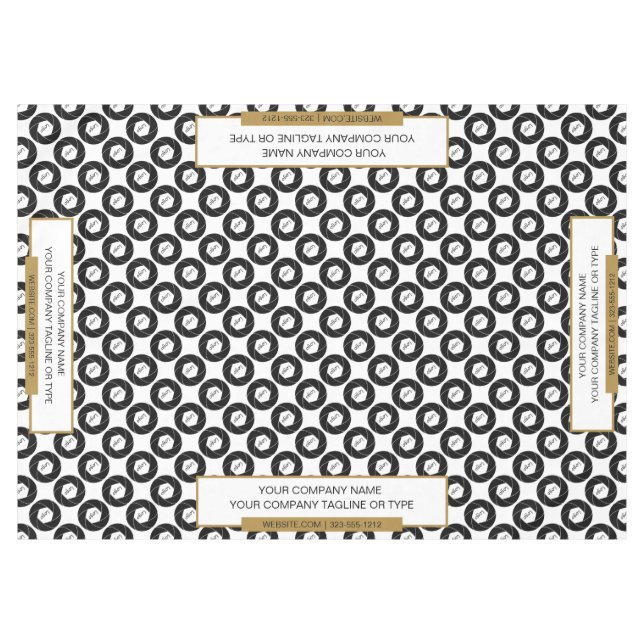 Mantel 60"x84" Trade Show Tablecloth Gold White (Frente (Horizontal))