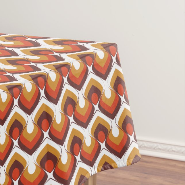 Mantel 70s Bold Retro Modern Motif in Orange & Brown (In Situ)
