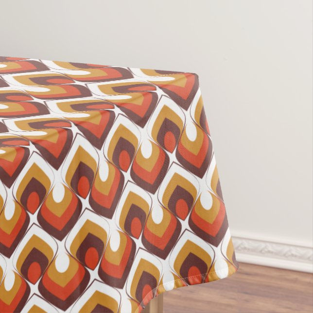 Mantel 70s Bold Retro Modern Motif in Orange & Brown (In Situ)