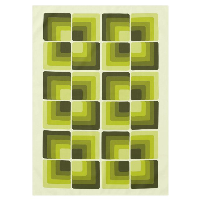 Mantel 70s Rainbow Squares Monochrome Green (Anverso)