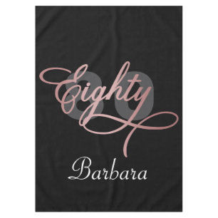 Mantel 80.º guión de oro del Rosa de la fiesta de cumplea