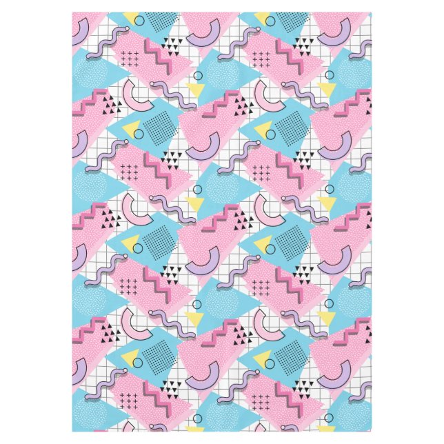 Mantel 80's Memphis Active Pink Light Blue (Anverso)