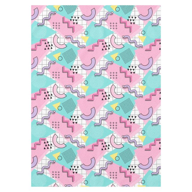 Mantel 80's Memphis Active Pink Light Turquoise (Anverso)