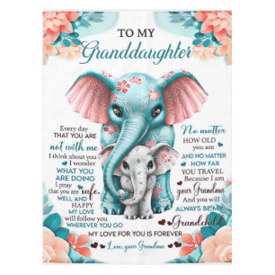 Mantel A mi regalo de hija elefante, cumpleaños de hija