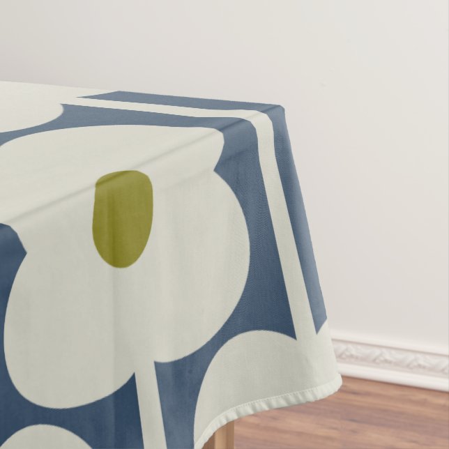 Mantel Abacus Flower Lined Eyelet White y Blue (In Situ)