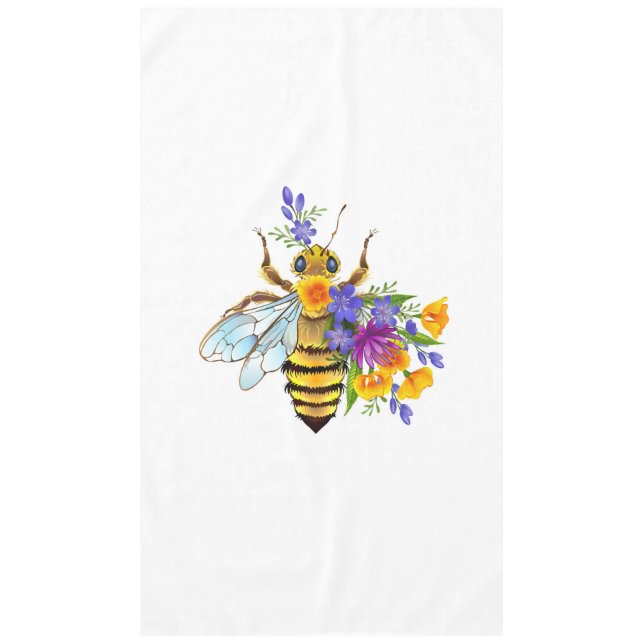 Mantel Abeja de flor con plantas silvestres (Anverso)