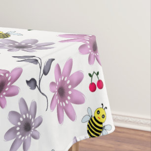Mantel Abeja Linda Patrón Floral Estética Cottagecore Ros