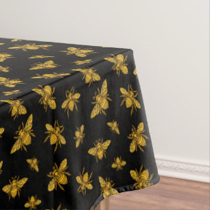 Mantel Abejas de oro en negro 