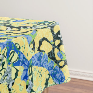 Mantel Abstracción gráfica con manchas negras y amarillas