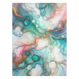 Mantel Abstract in Pink, Teal, Blue, and Gold
