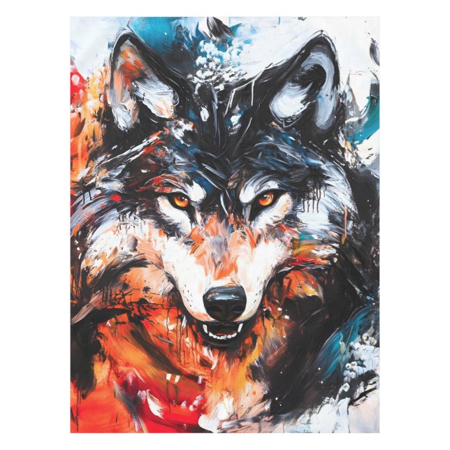 Mantel Abstract Wild Spirit Wolf (Anverso)