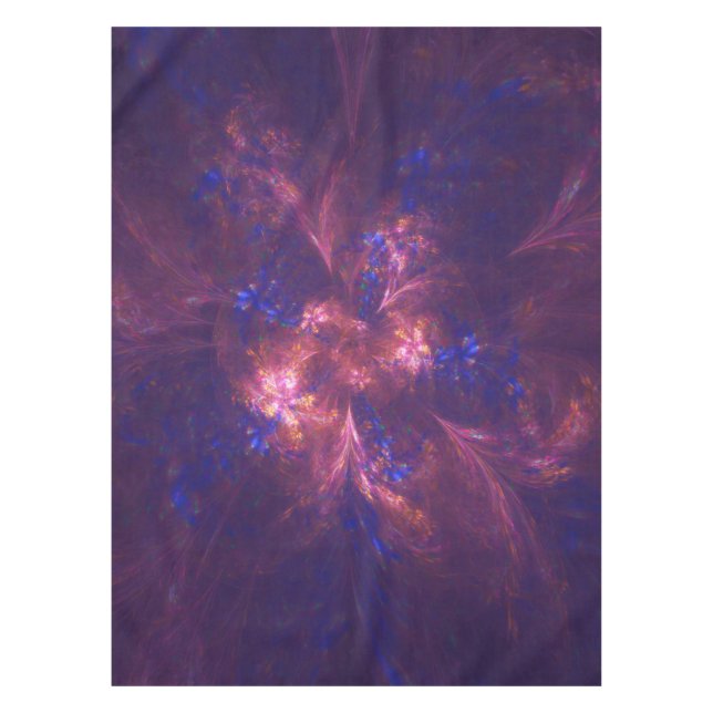 Mantel Abstracto De Tabletas Forma Azul Y Púrpura (Anverso)