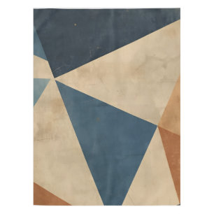 Mantel abstracto en azul, beige y óxido