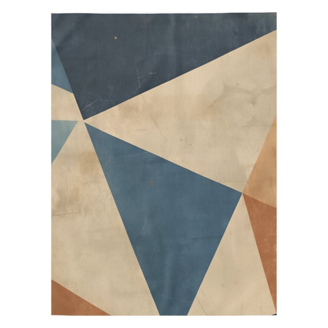 Mantel abstracto en azul, beige y óxido (Anverso)