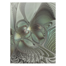 Mantel Abstracto Olive Sage Green Grey Fractal Art Fantas
