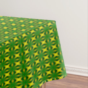 Mantel abstracto verde y amarillo