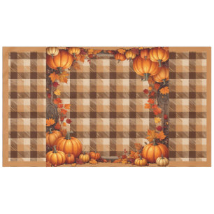 Mantel Acción de Gracias con borde de calabaza
