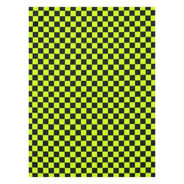 Mantel Acid green black checkerboard pattern (Anverso)