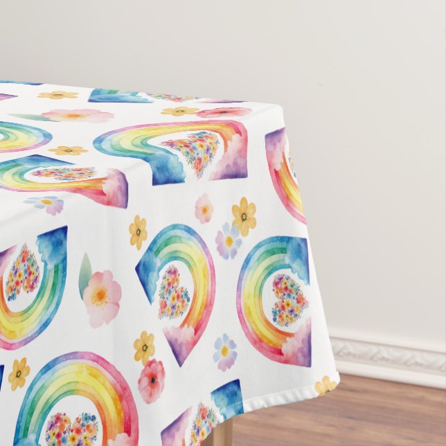 Mantel Acuarela Arcoiris Floral Fiesta Tableclol (In Situ)