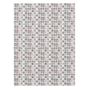 Mantel Acuarela. Cuadros beige y gris.