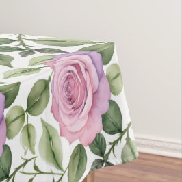 Mantel Acuarela de rosas rosadas y lavanda