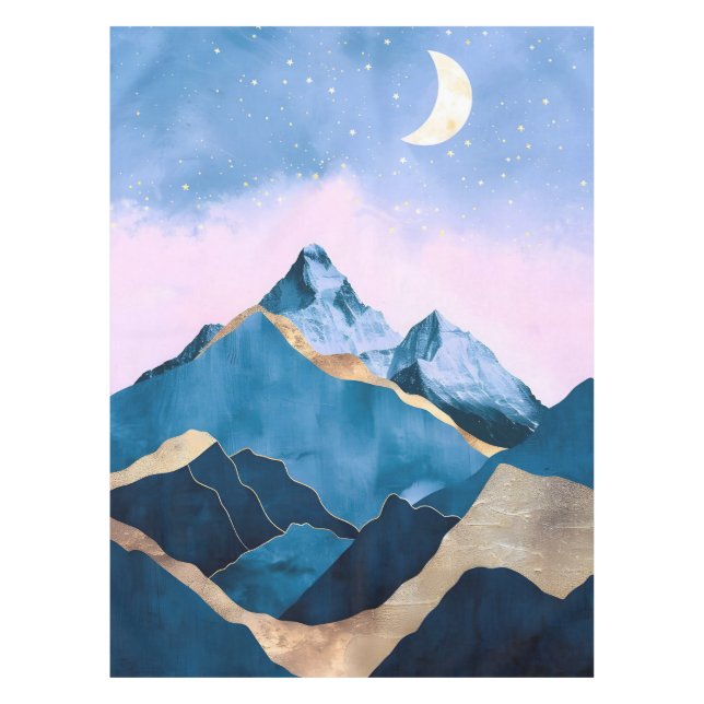Mantel Acuarela Golden Celestial Peaks (Anverso)