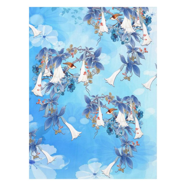 Mantel Acuarela Ilustrada Moon-flower (Anverso)