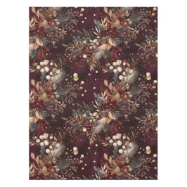 Mantel acuarela Pine y Berry vacaciones patrón floral