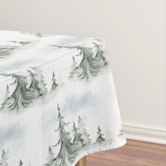 Mantel Acuarela Rustic Fir Trees Invierno (In Situ)