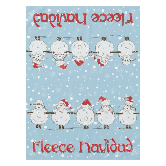 Mantel Adorable FUNNY Fleece Navidad Navidad ovejas (Anverso)