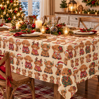 Mantel Adorable Navidad Vacas Altas de Escocia Granja Fes