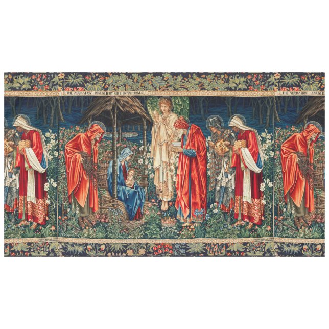 Mantel ADORACIÓN DE MAGI Morris, Navidades de Burne-Jones (Frente (Horizontal))